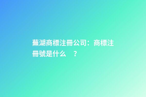 蕪湖商標注冊公司：商標注冊號是什么？